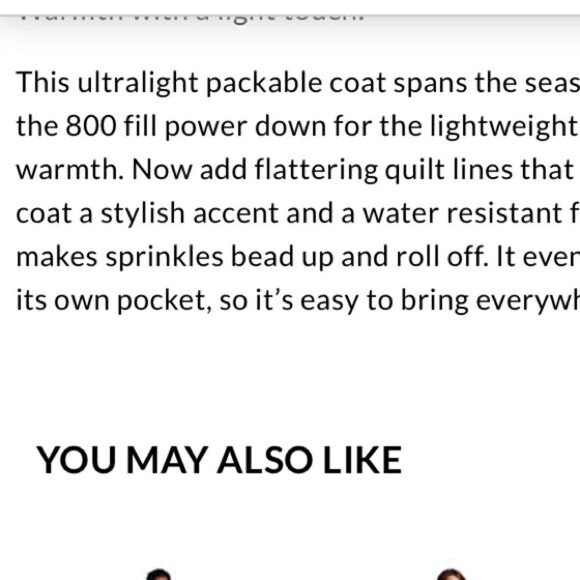Land’s End Ultralight 800 down hood quilted zip long packable coat Navy Small - Picture 13 of 13